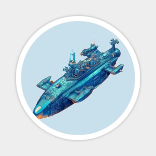 Psychedelic Futuristic Style Submarine Magnet